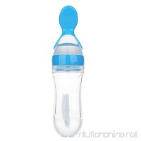 90ML Silicone Baby Spoon Training Feeding Rice Cereal Squeeze Spoon Blue - B073RDG821